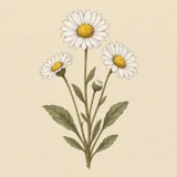 Hand-illustrated Daisy birth flower for April