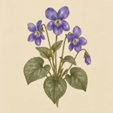 Hand-illustrated Violet birth flower for February