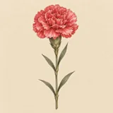 Hand-illustrated Carnation birth flower for January