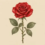 Hand-illustrated Rose birth flower for June