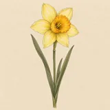 Hand-illustrated Daffodil birth flower for March