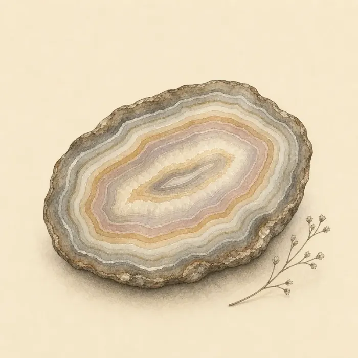 Illustration of Agate, a traditional stone