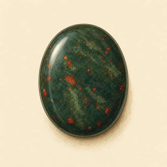 Illustration of Bloodstone, a traditional stone