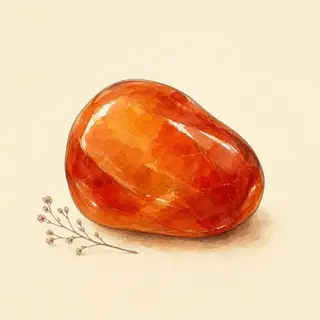 Hand-illustrated Carnelian on parchment