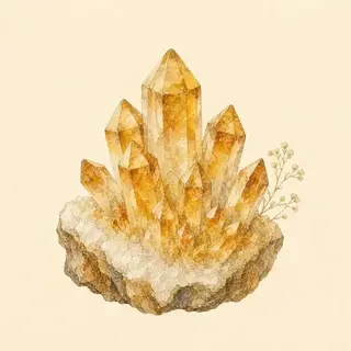 Hand-illustrated Citrine on parchment