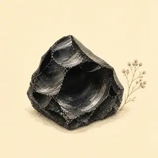 Hand-illustrated Obsidian on parchment