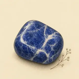 Hand-illustrated Sodalite on parchment