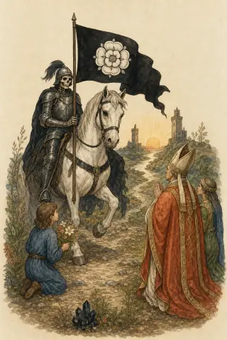 Death tarot card, hand-illustrated in the Rider-Waite tradition